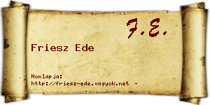 Friesz Ede névjegykártya